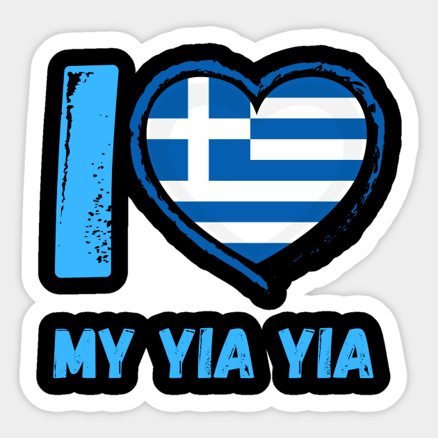 I Love My Yia Yia (Granny) Sticker by KreativPix